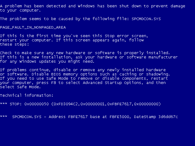 Windows XP_BSOD