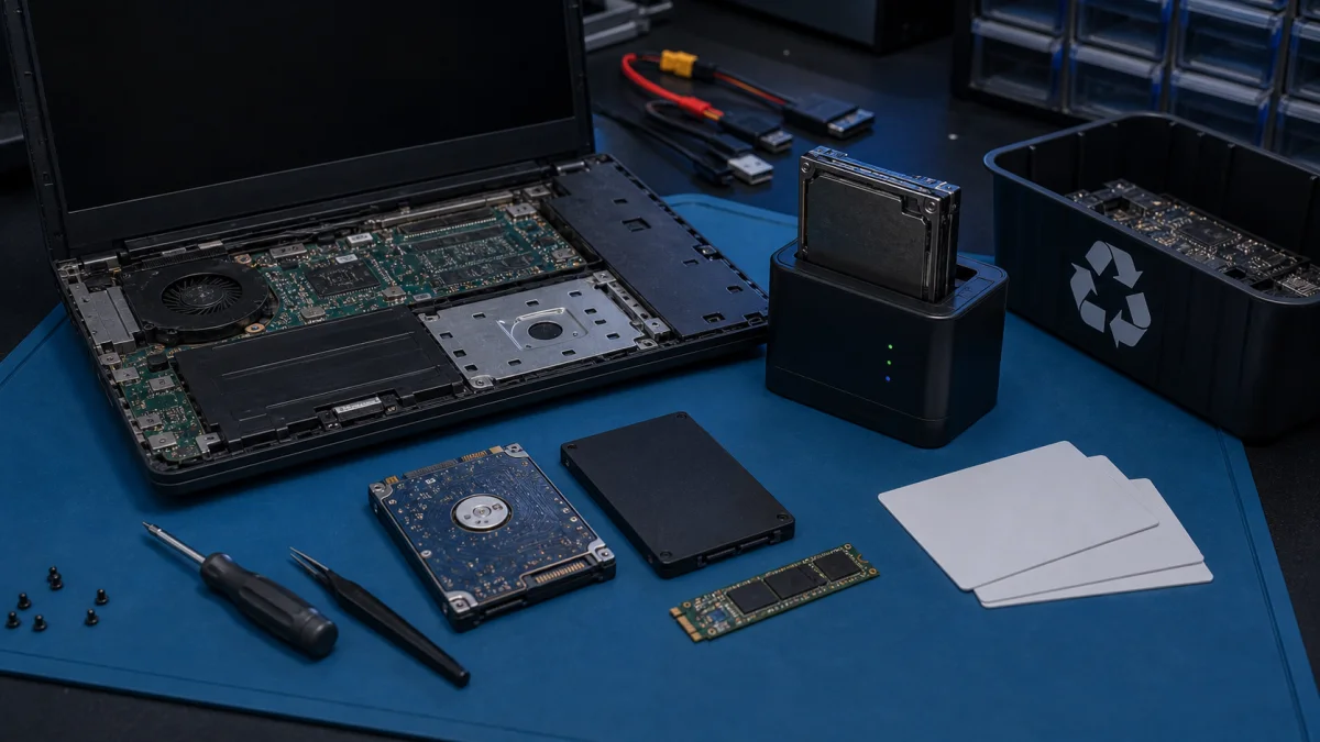 Secure computer disposal with removed storage drives