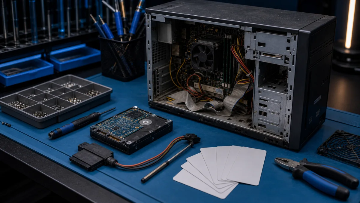 eMachines-style older laptop repair in Helsinki without logos