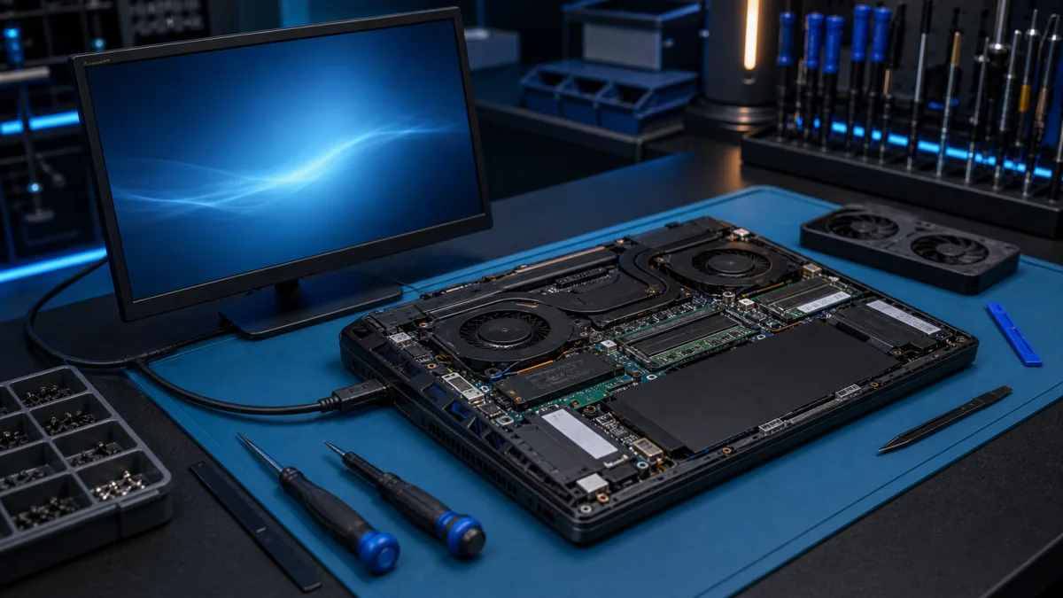 MSI-style gaming laptop repair in Helsinki without logos