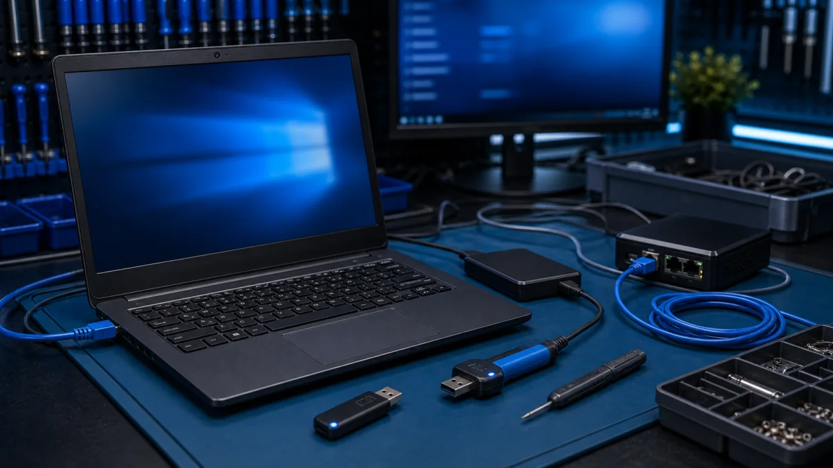 Windows troubleshooting setup with diagnostic tools