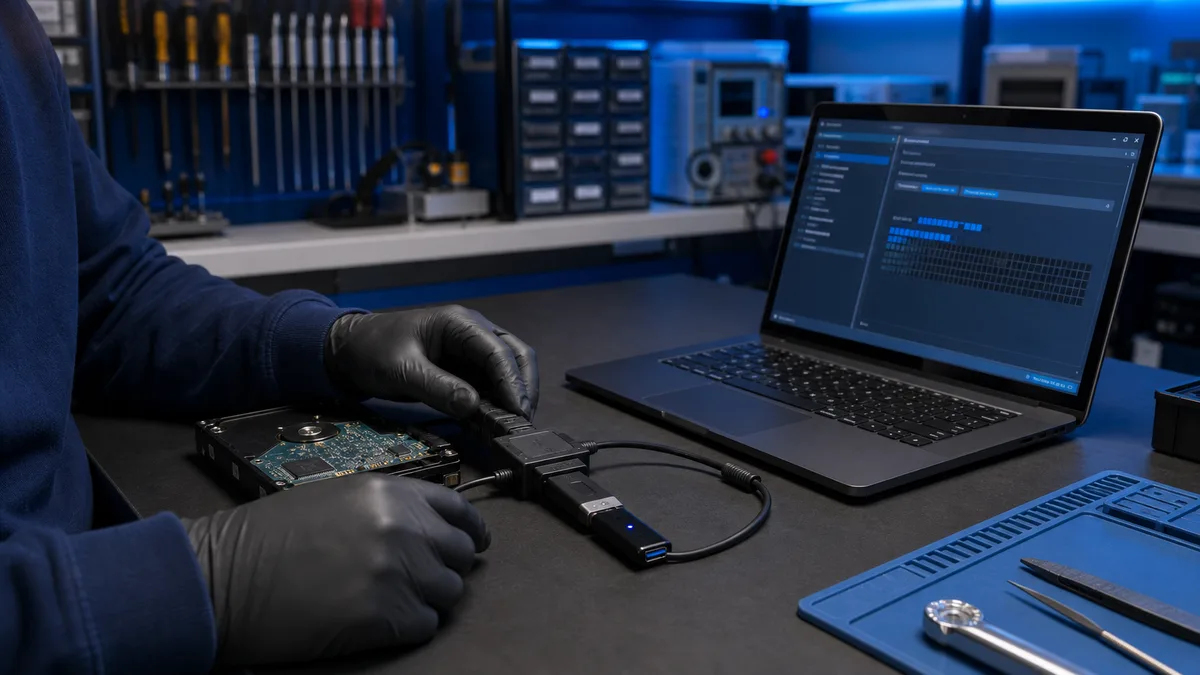 safe inspection of a USB flash drive