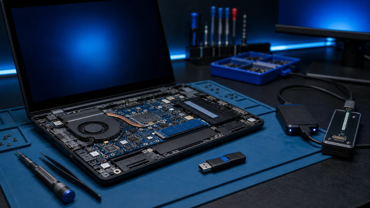 Windows boot failure diagnostics on a laptop